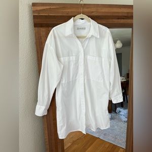 White Abercrombie button down dress
